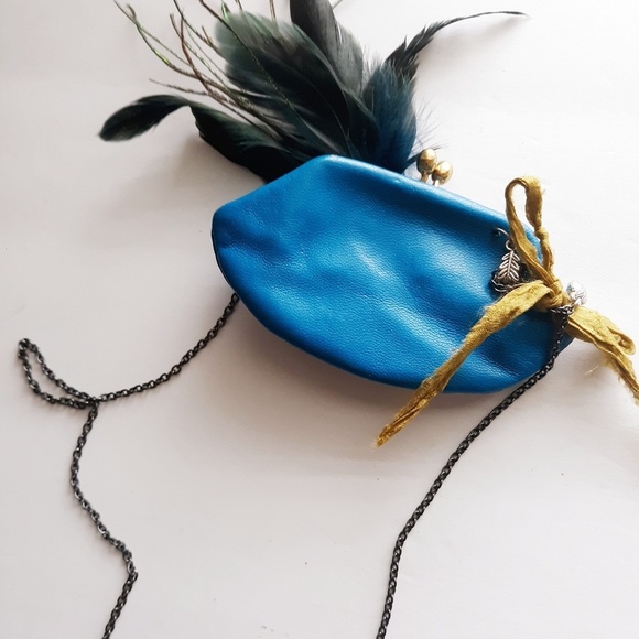 Artisan Upcycled Art Deco Pouch Necklace - Picture 6 of 8